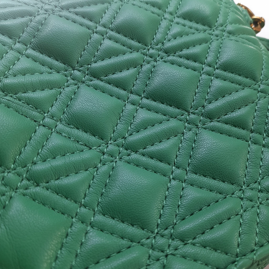 ZARA Green Quilted Faux Leather Shoulder Bag | Gently Used |