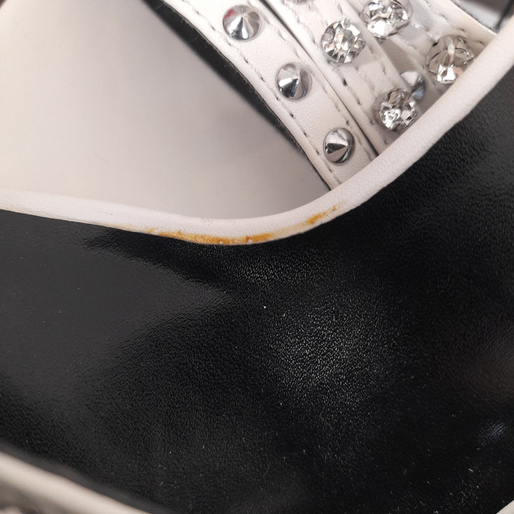 ZARA White Rhinestone Strappy Sandal Heels | Brand New |