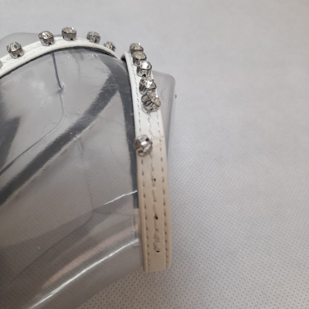 ZARA White Rhinestone Strappy Sandal Heels | Brand New |