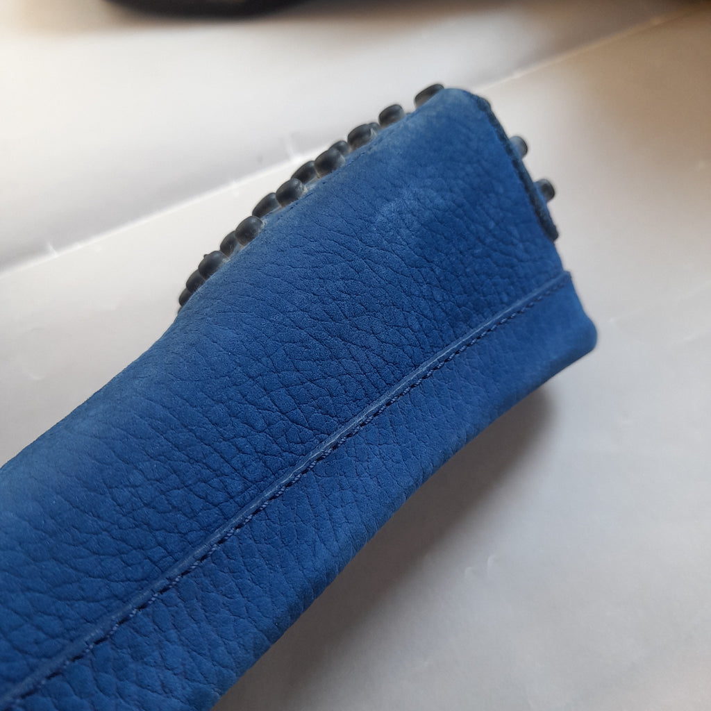 TOD's Blue Leather Fringe Loafers | Gently Used |