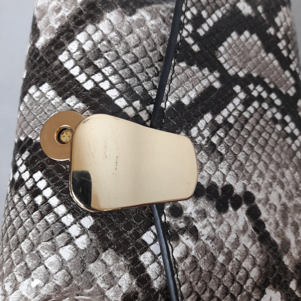 Mango Grey Faux Snakeskin Crossbody Bag | Gently Used |