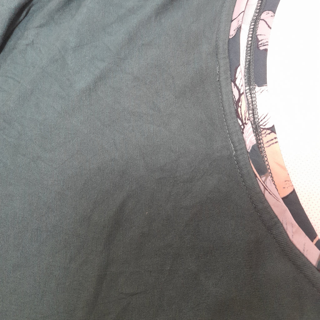 Mango Green Half Floral Print Boxy Top | Pre Loved |