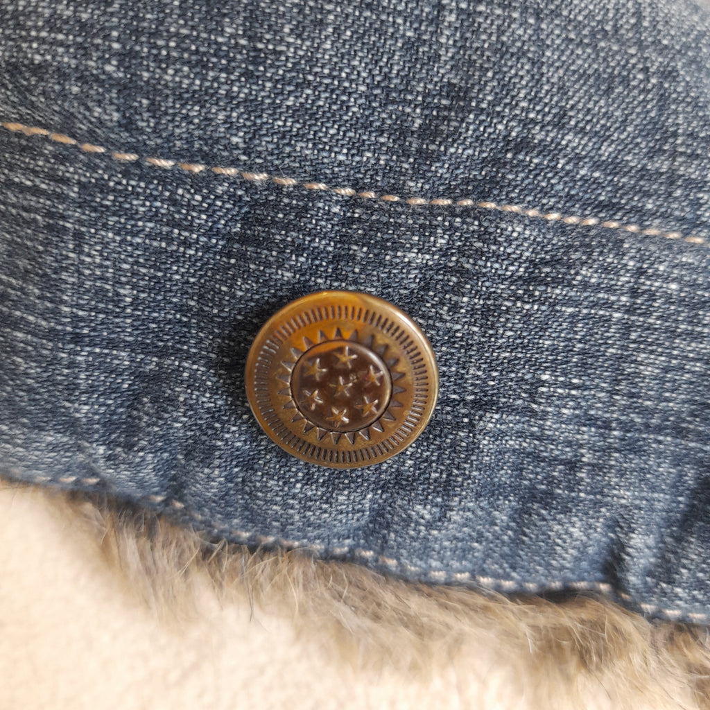 Principles By Debenhams Fleece Lined Faux Fur Collar Denim Jacket | Gently Used |