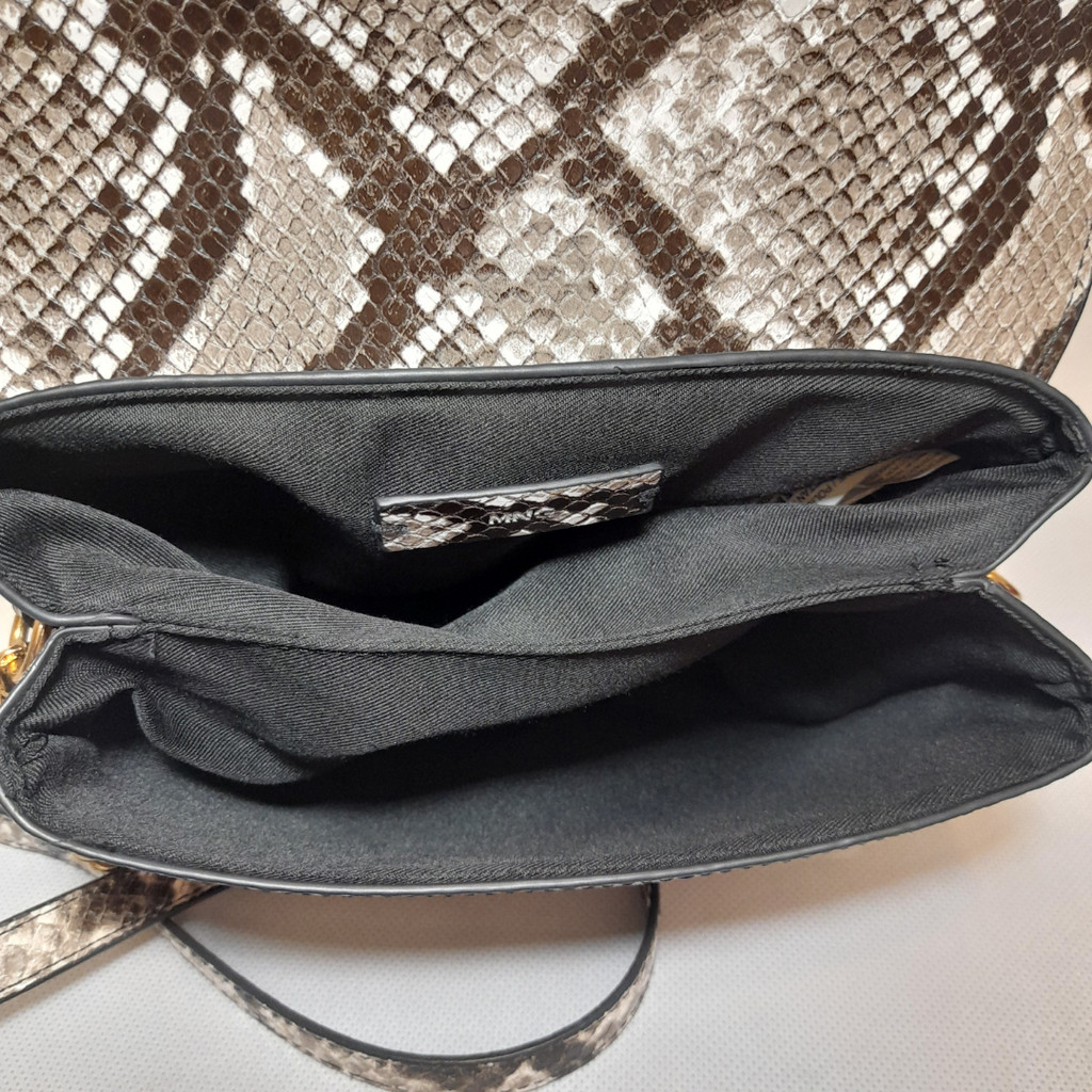 Mango Grey Faux Snakeskin Crossbody Bag | Gently Used |