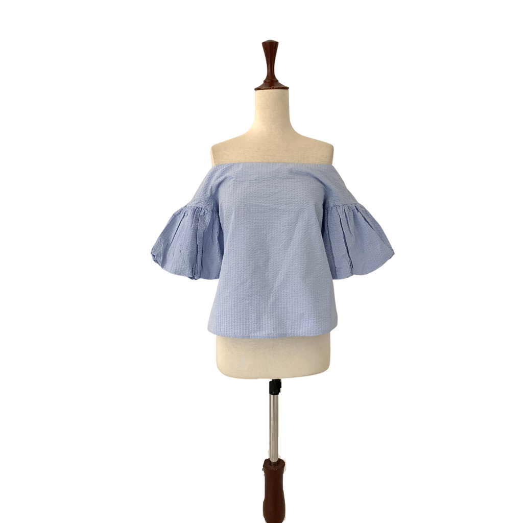 H&M Blue Off-Shoulder Top | Gently Used |