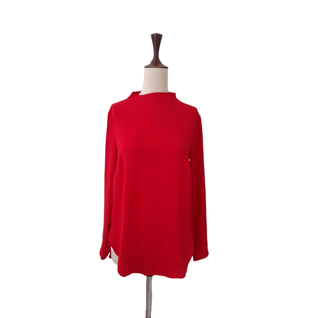 H&M Red High-neck Blouse | Gently Used |