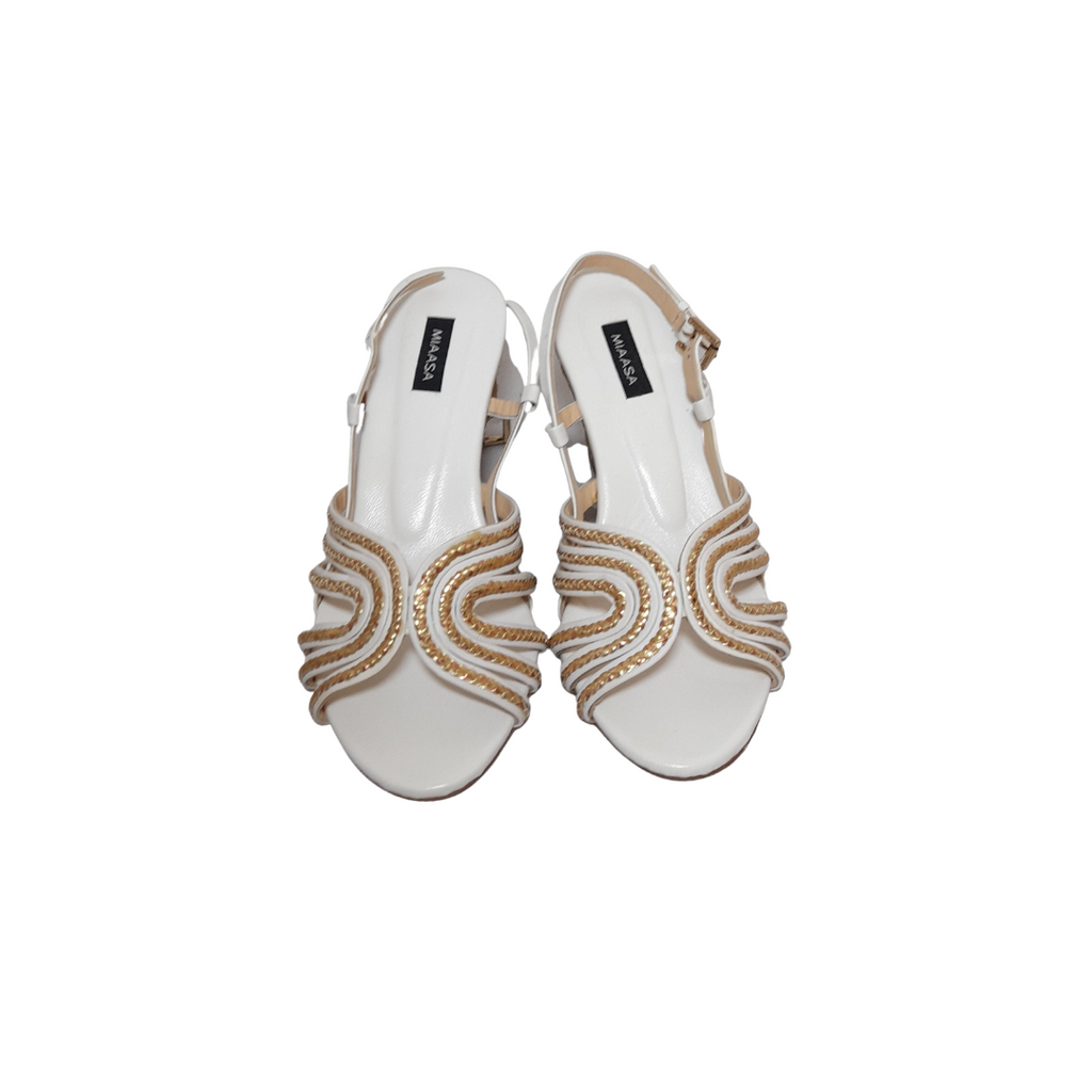 Miaasa White and Gold Wedges | Gently Used |