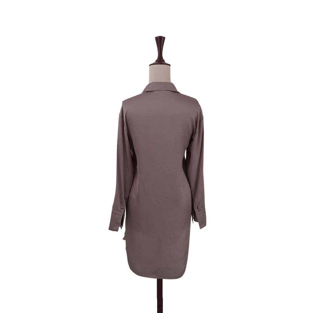 ZARA Grey Long Satin Shirt | Gently Used |