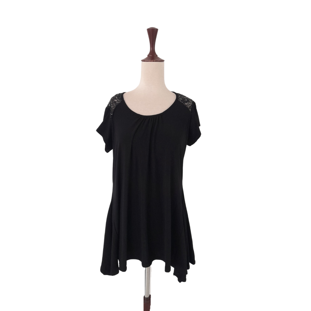 Wallis Black Sequins Short-Sleeved Top | Gently Used |