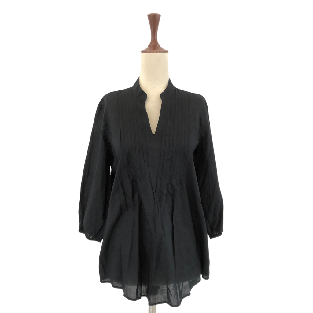 Lord & Taylor Black Pleated Blouse | Pre Loved |