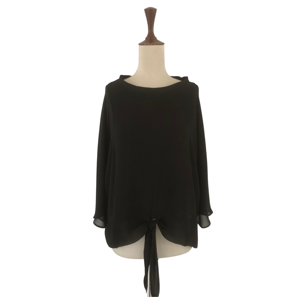 ZARA Black Front-Knot Blouse | Gently Used |