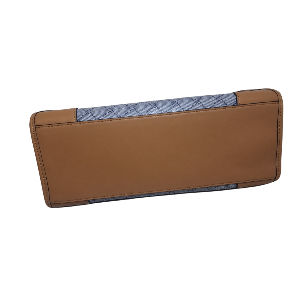 Nine West “Branwen” Blue & Tan Monogram Convertible Tote | Brand New |