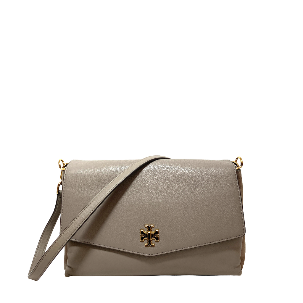 Tory Burch Grey 'Mini Kira' Mixed Leather Crossbody Bag | Pre Loved |