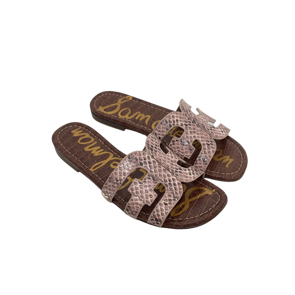 Sam Edelman Snakeprint 'Bay' Leather Slides | Like New |
