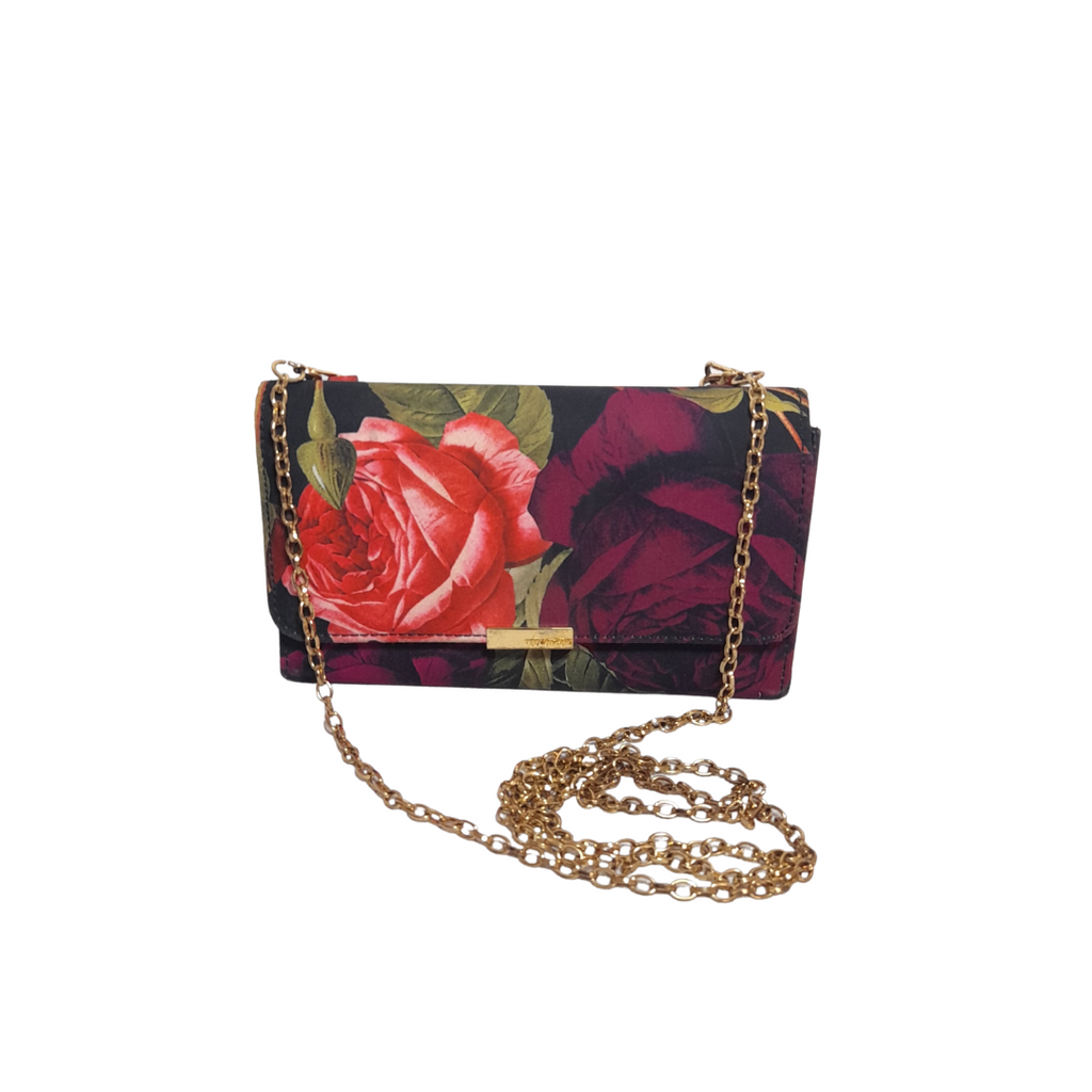 Ted Baker Mini Black Floral Printed Canvas Crossbody Bag | Pre Loved |