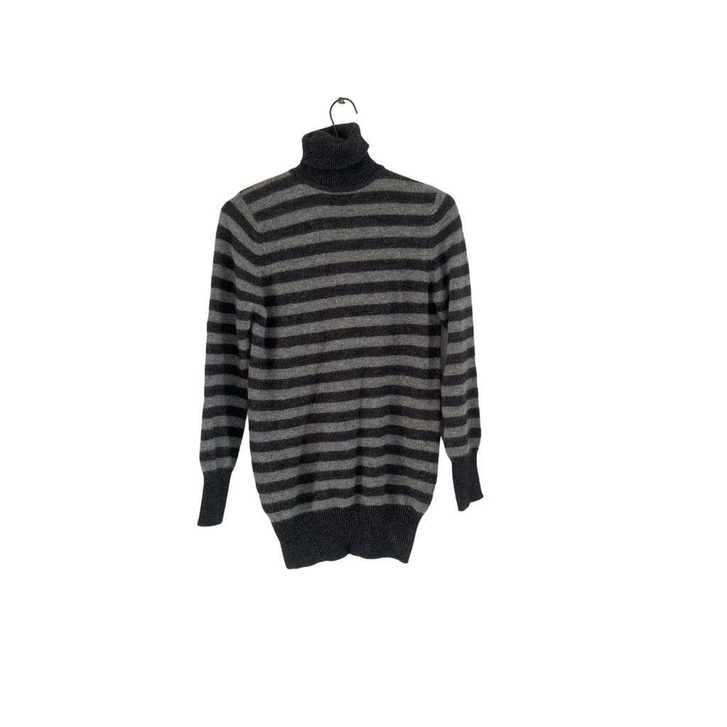 ZARA Grey Striped Turtle-neck Sweater | Gently Used |