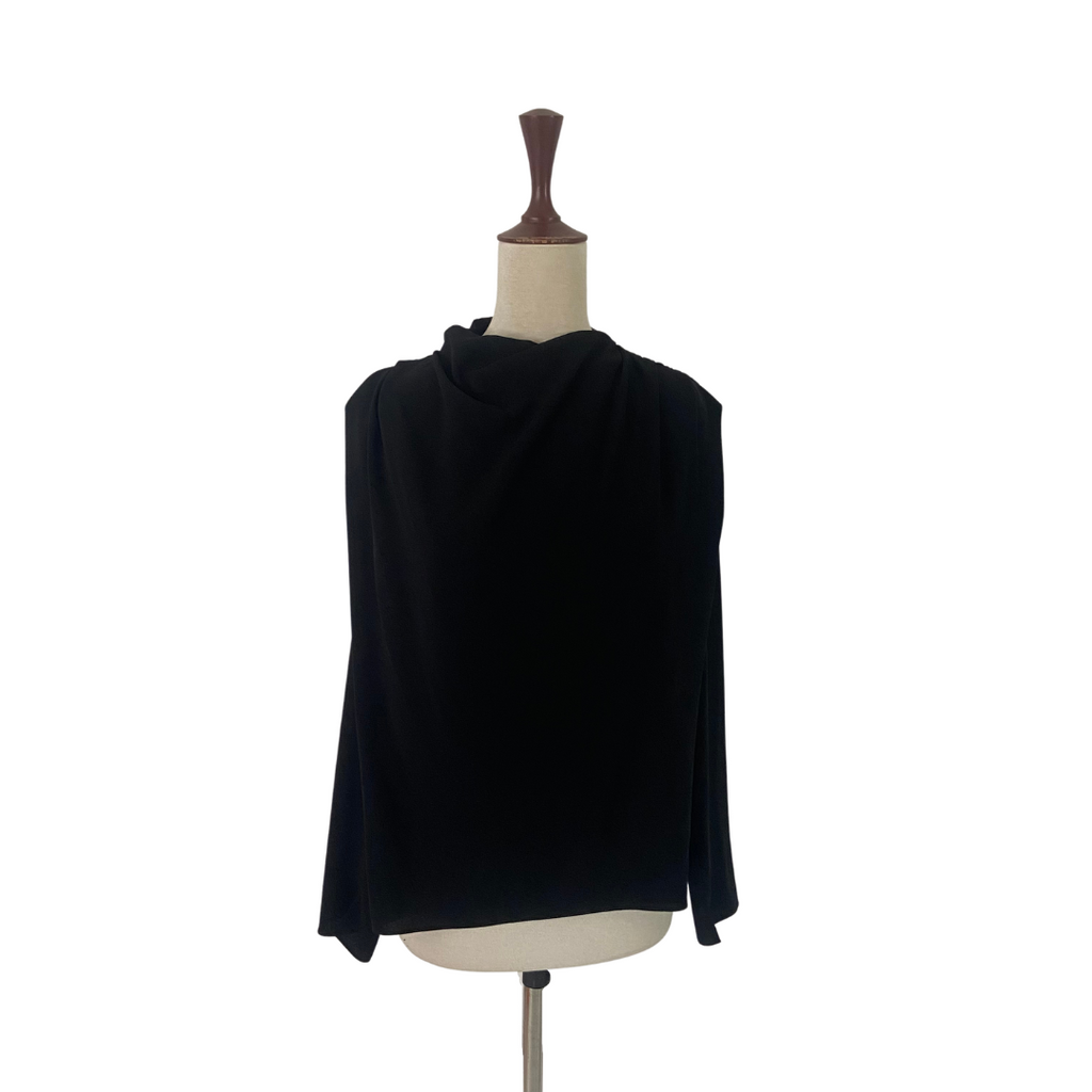 ZARA Black High-neck Long Sleeved Blouse | Gently Used |