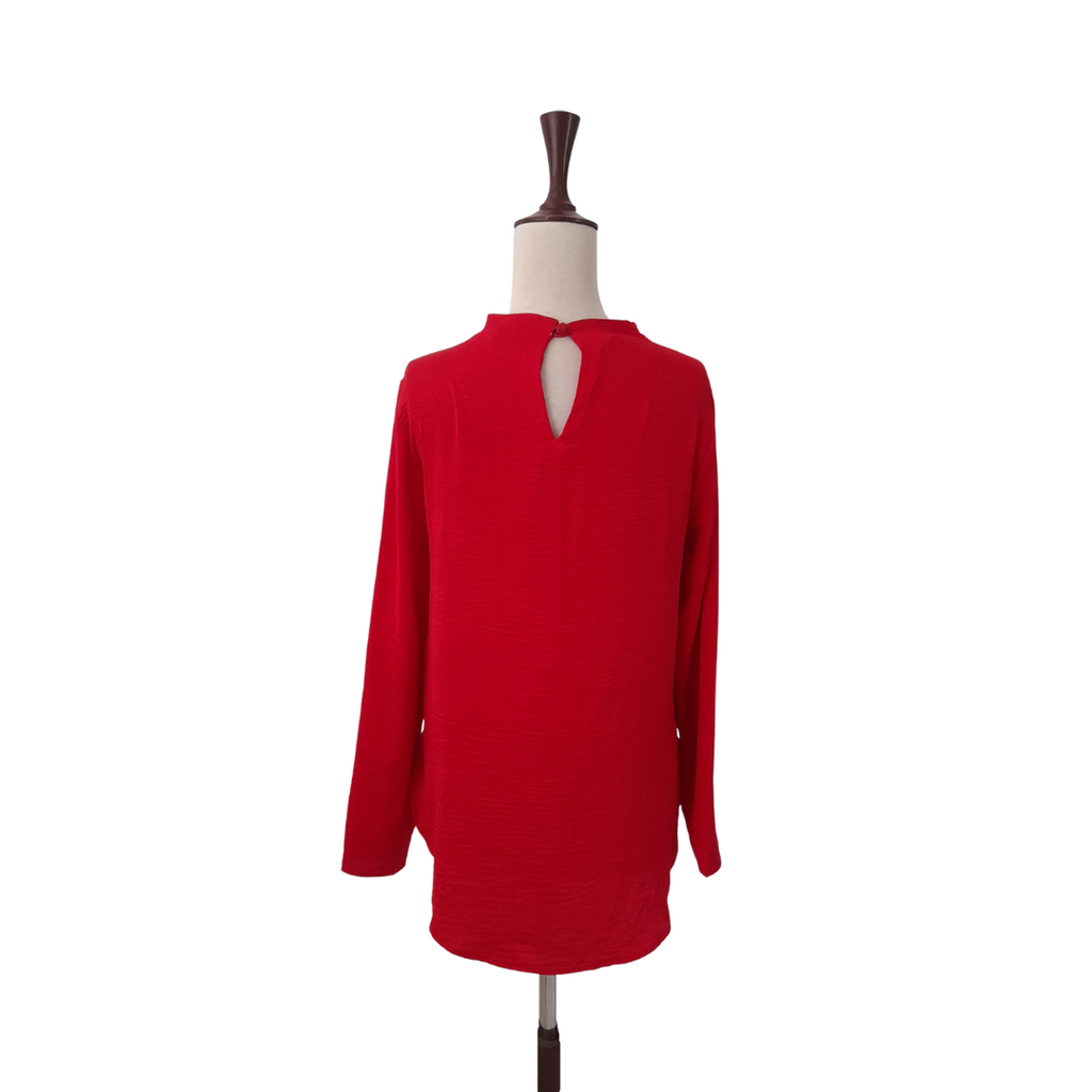 H&M Red High-neck Blouse | Gently Used |