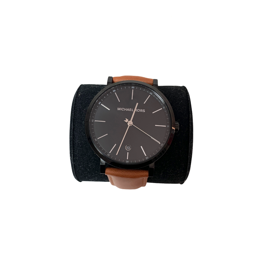 Michael Kors Men's Tan Leather Wristwatch | Like New |