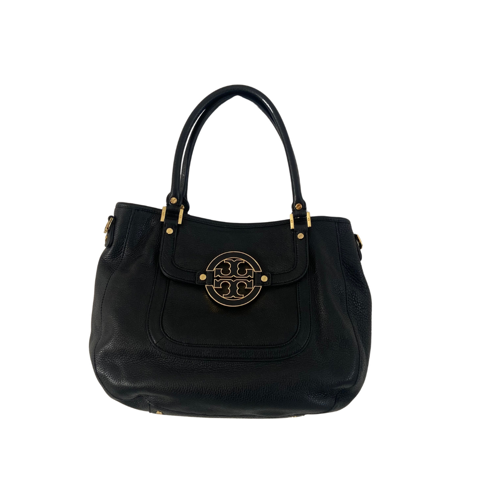 Tory Burch Black Leather “Amanda” Convertible Tote | Gently Used |