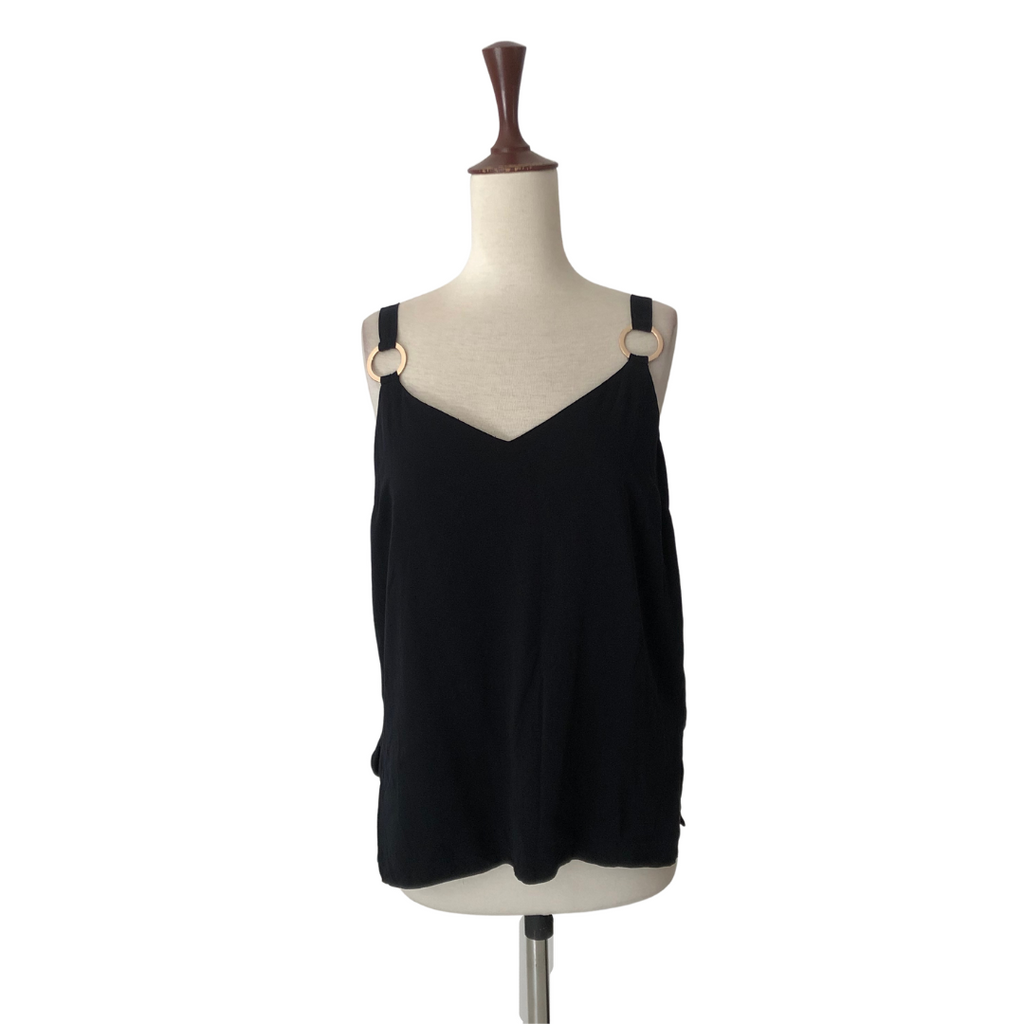 River Island Black with Gold Rings Top | Brand New |