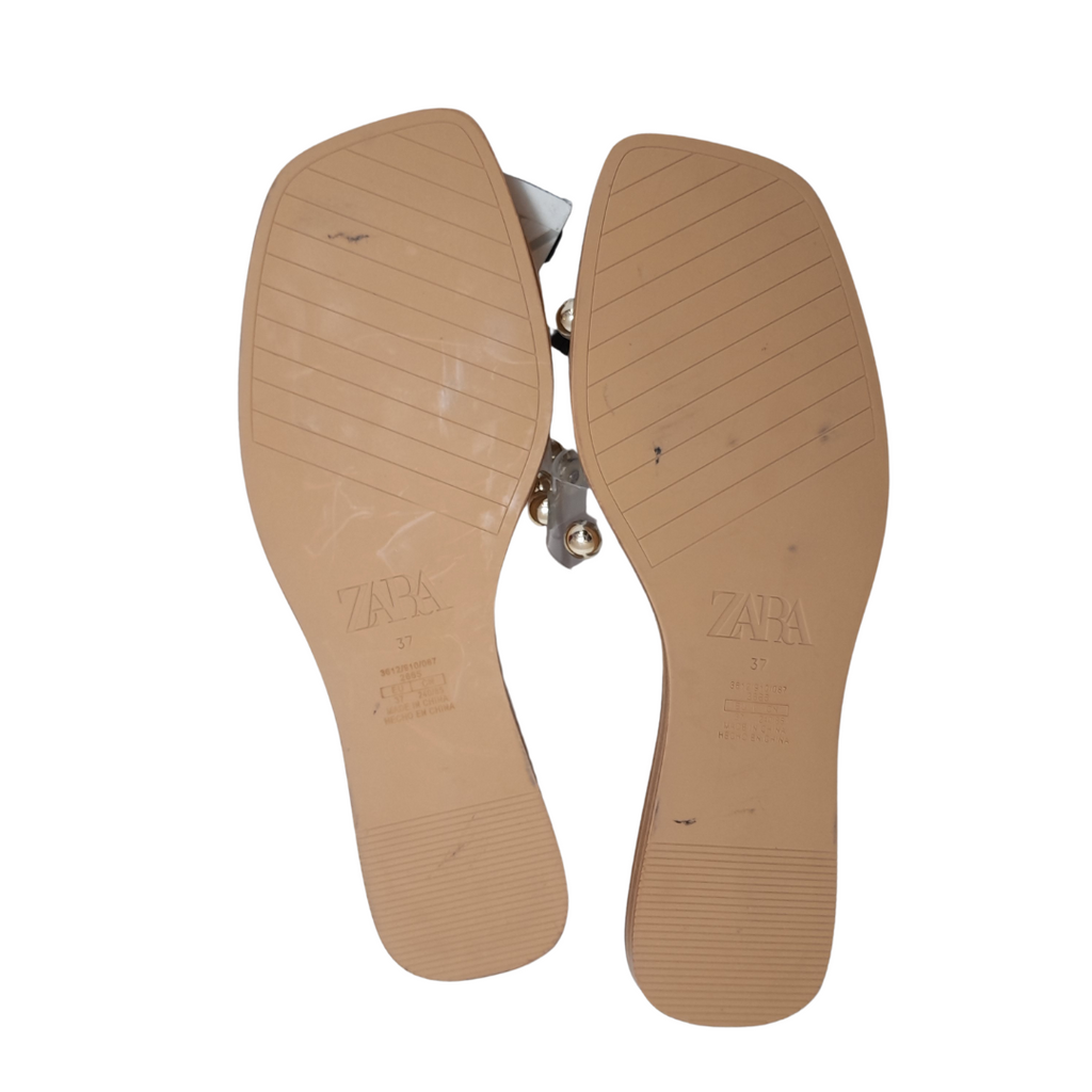 ZARA Clear Vinyl Studded Flats | Brand New |