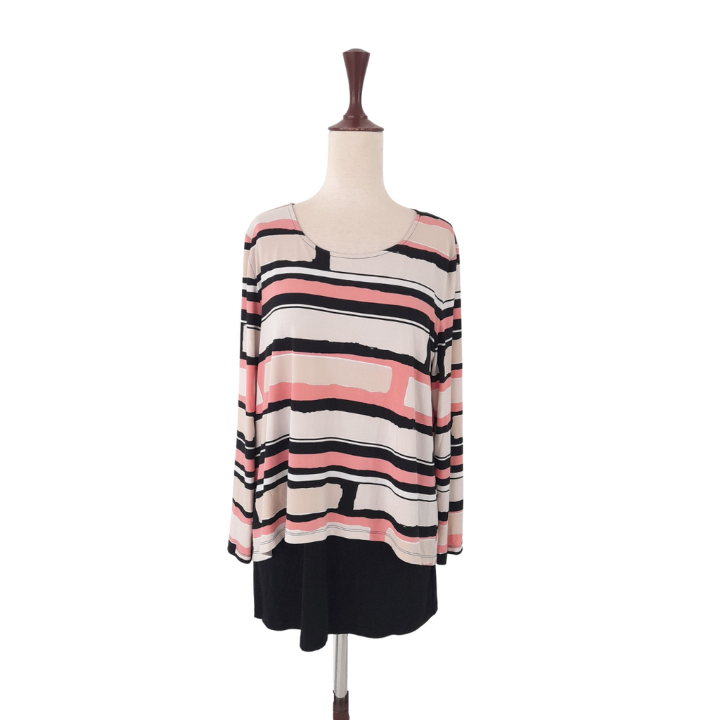 Alfani Pink & Black Printed Top | Gently Used |