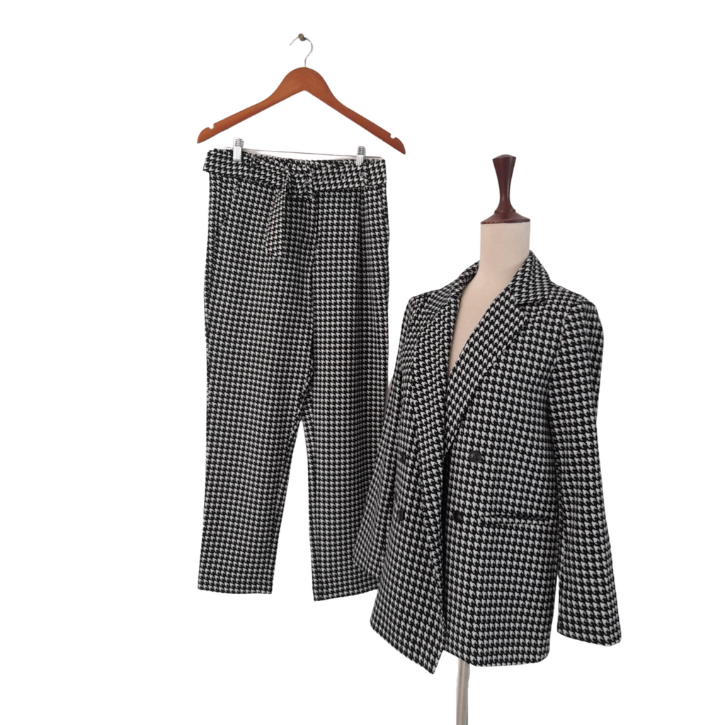 Villa Black and White Houndstooth Jacket and Pants | Gently Used |