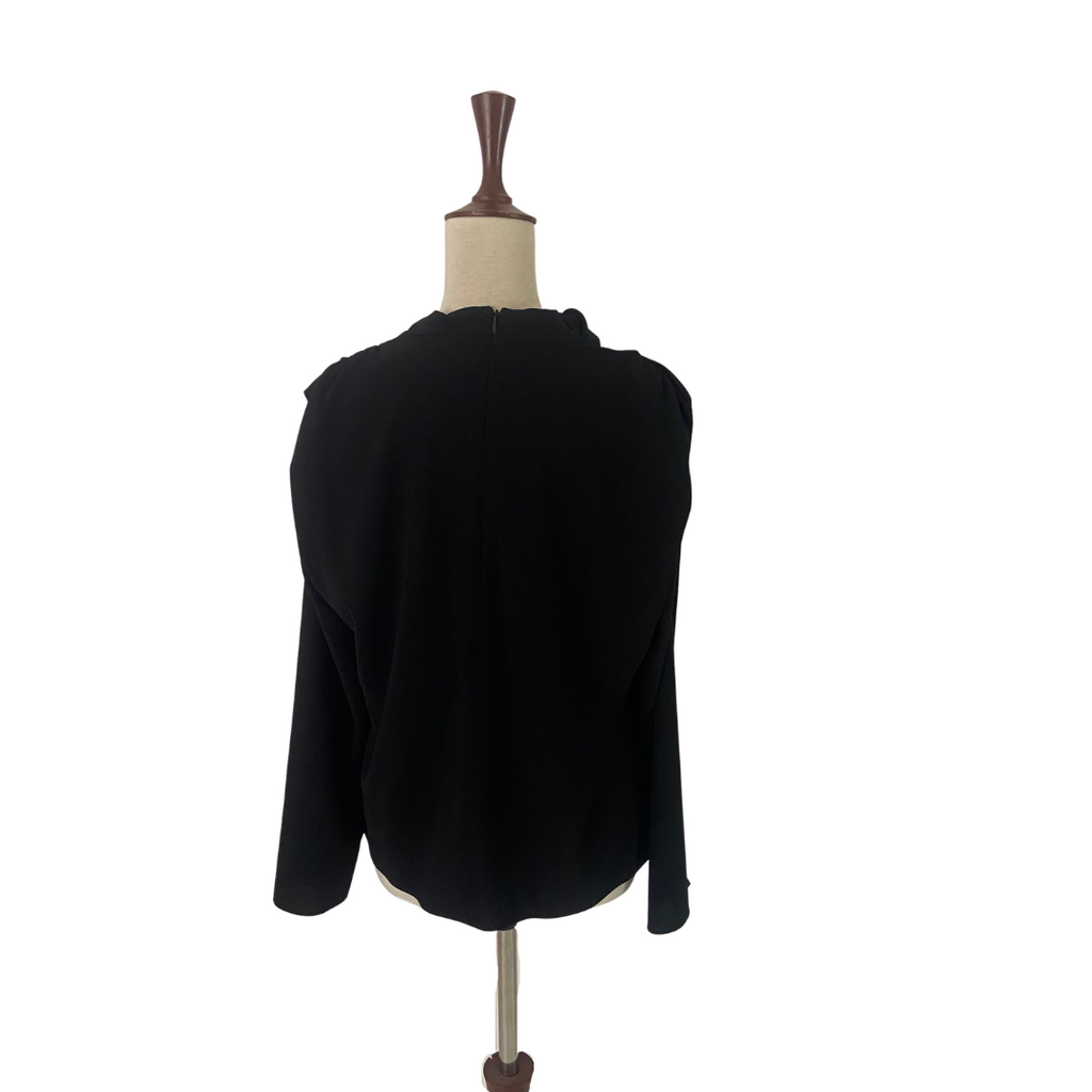 ZARA Black High-neck Long Sleeved Blouse | Gently Used |