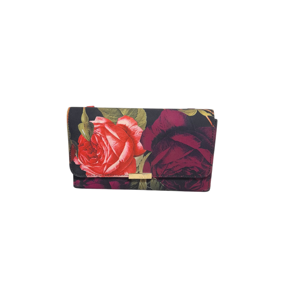 Ted Baker Mini Black Floral Printed Canvas Crossbody Bag | Pre Loved |