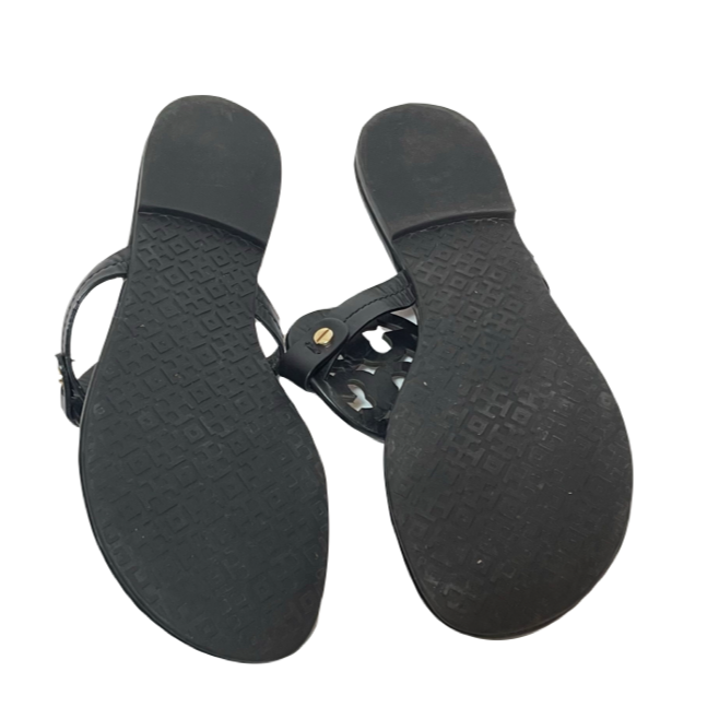 Tory Burch Black Leather ' Miller' Sandals | Gently Used |