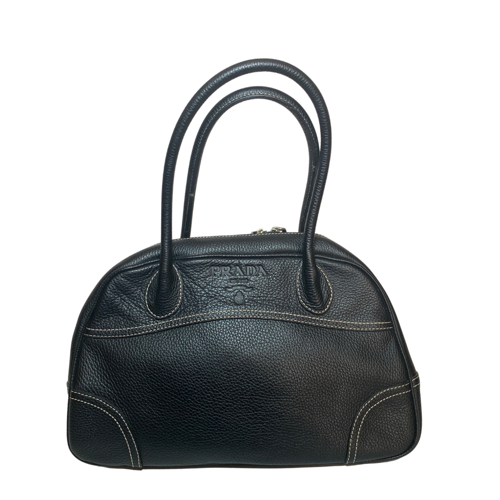 Prada Black Leather Dome BR3208 Tote | Like New |
