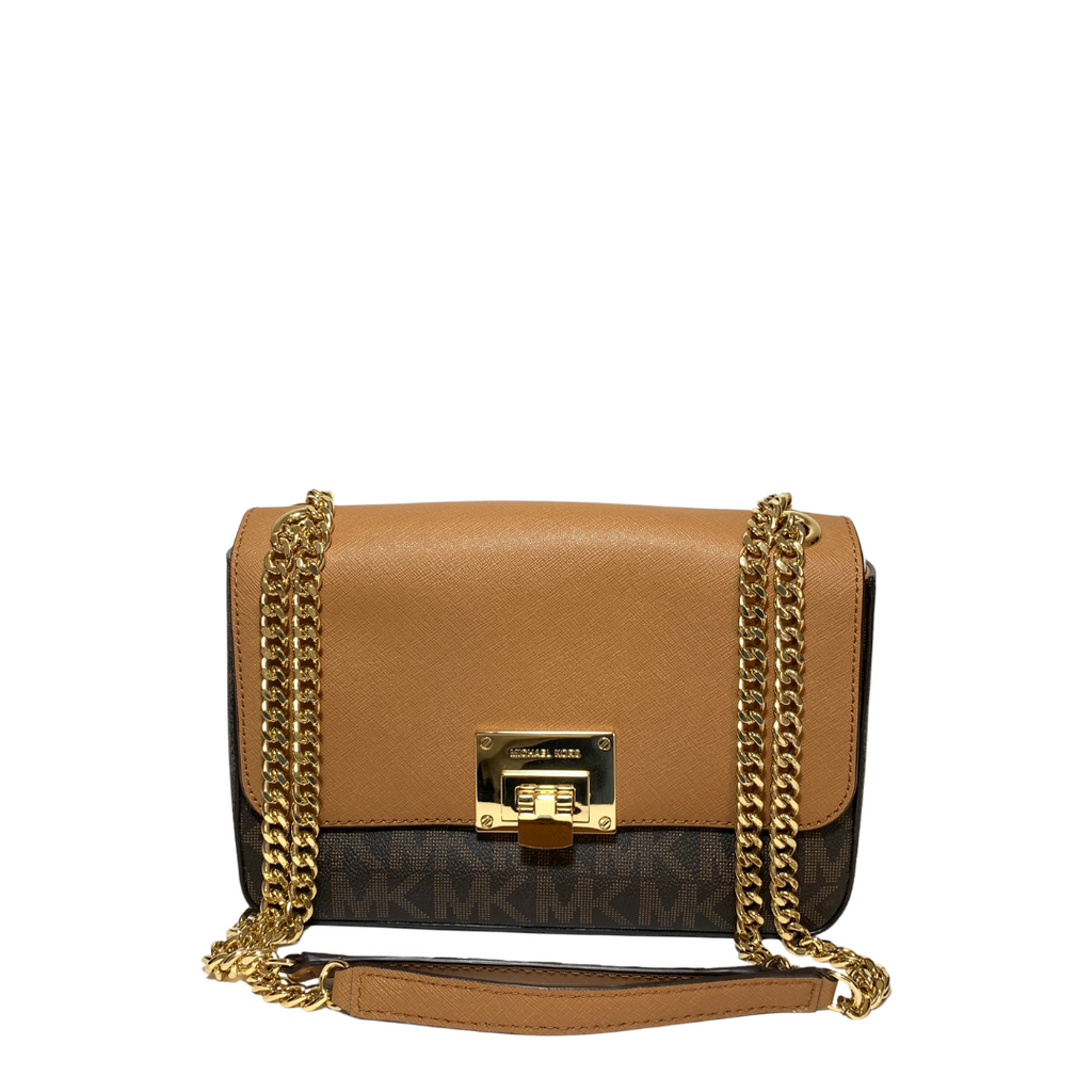 Michael Kors Tina Brown Monogram Shoulder Bag | Brand New |