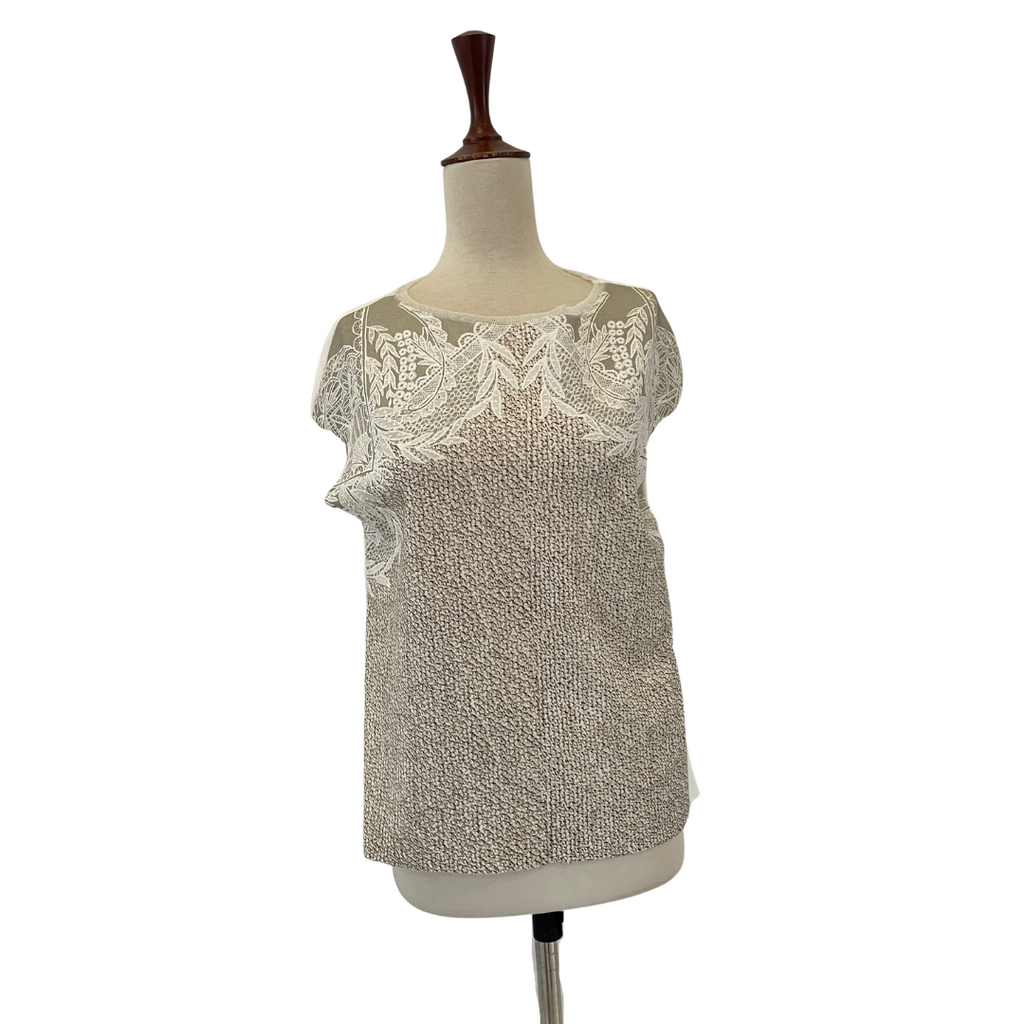 ZARA Cream Printed Blouse | Gently Used |