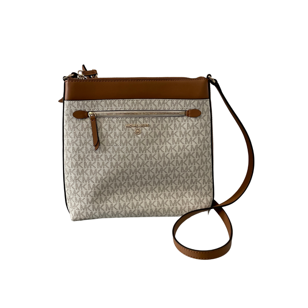 Michael Kors Vanilla Monogram Jetset Square Crossbody Bag | Gently Used |