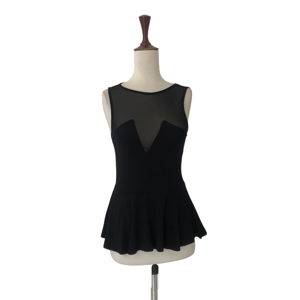 Miss Selfridge Black Sleeveless Peplum Top | Gently Used |