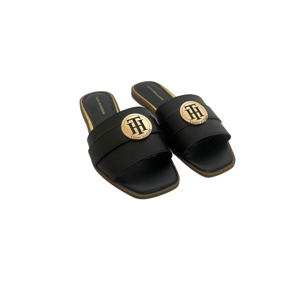 Tommy Hilfiger Black Logo Flats | Gently Used |