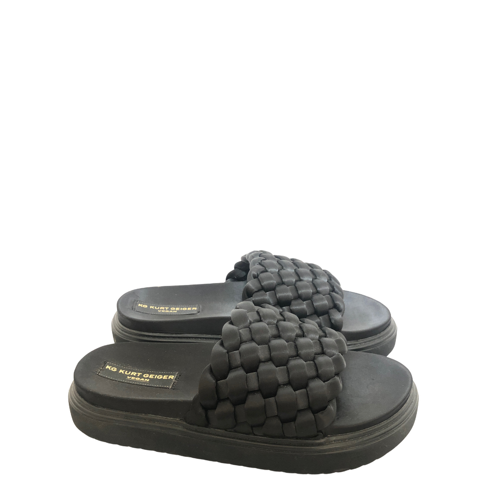 Kurt Geiger Black Chunky Platform Slides | Brand New |