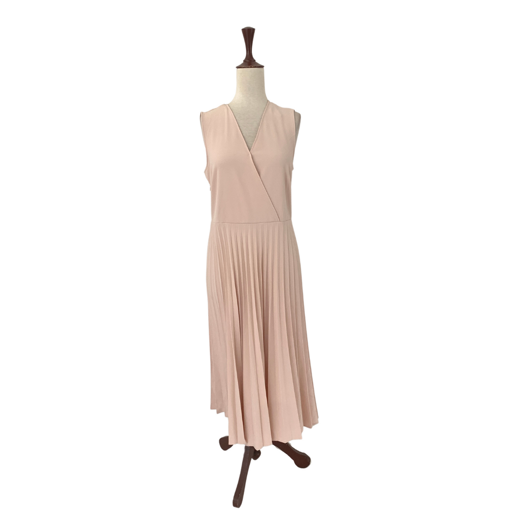 Mango Light Pink Pleated Sleeveless Dress | Brand New |
