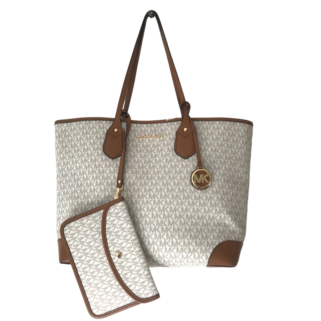 Michael Kors 'EVA' Large Vanilla Monogram Tote | Brand New |