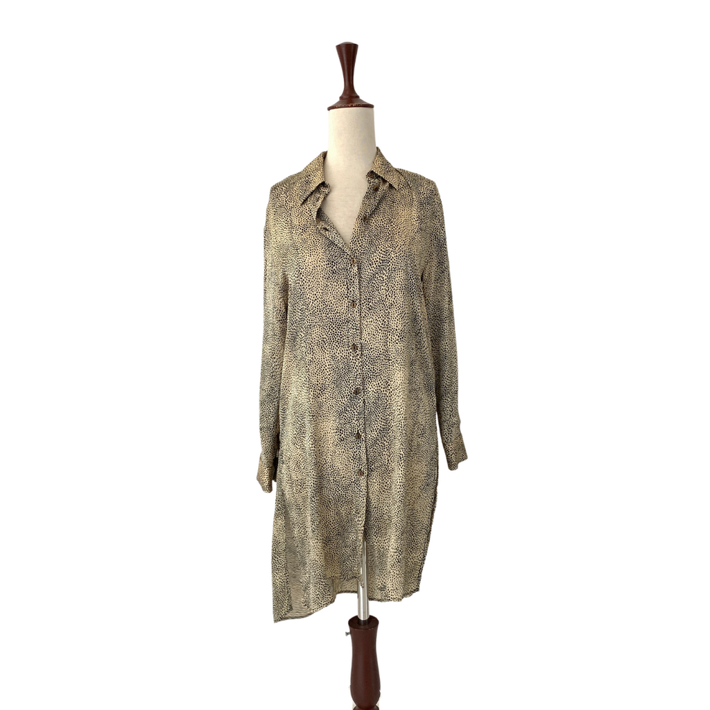 ZARA Cheetah Print Long Collared Shirt | Gently Used |