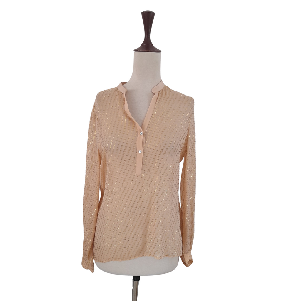ZARA Peach and Gold Sheer Blouse | Pre Loved |