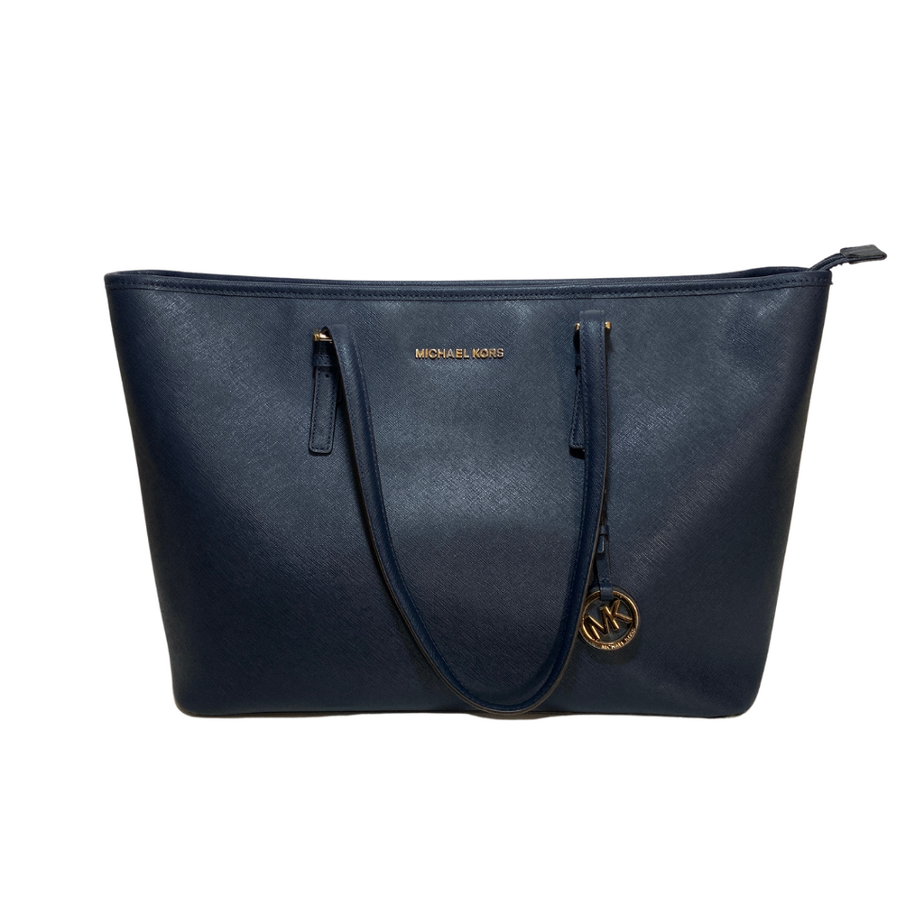 Michael Kors Navy Leather Jet Set Tote | Pre Loved |