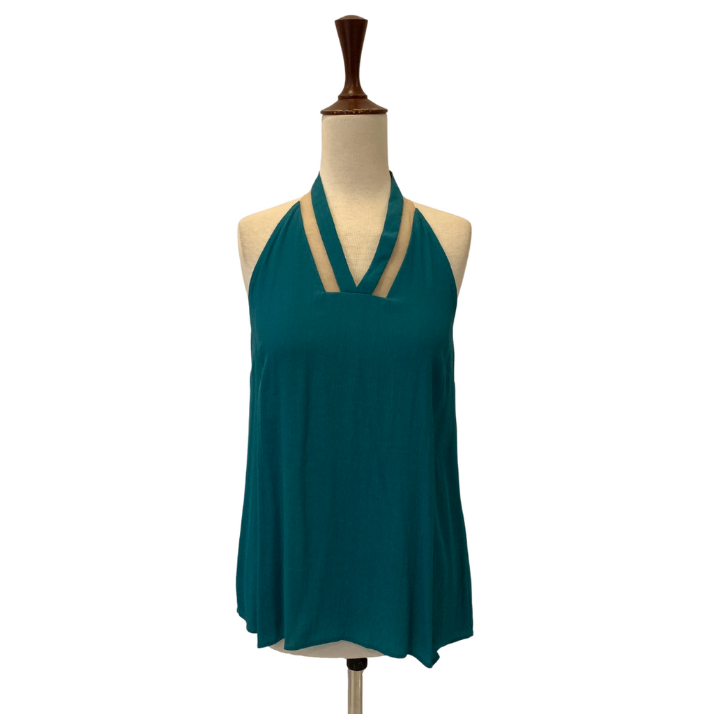 Riffat Aliani Teal Halter-neck Top | Gently Used |