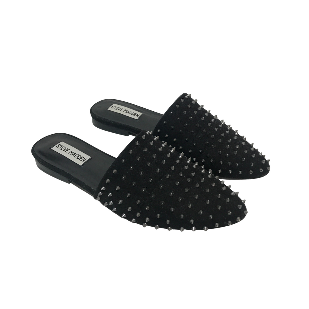 Steve Madden 'Tanner' Black Studded Mules | Genty Used |