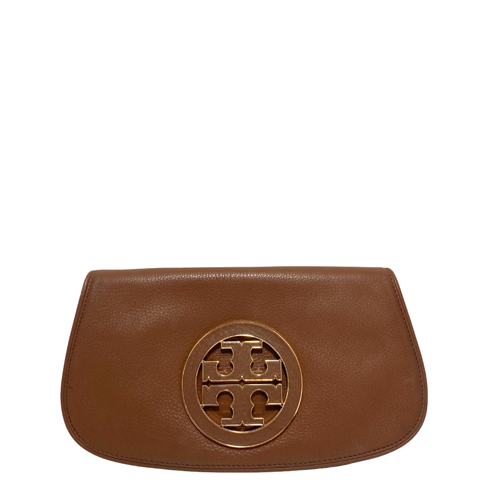 Tory Burch Tan Reva Convertible Clutch | Pre Loved |