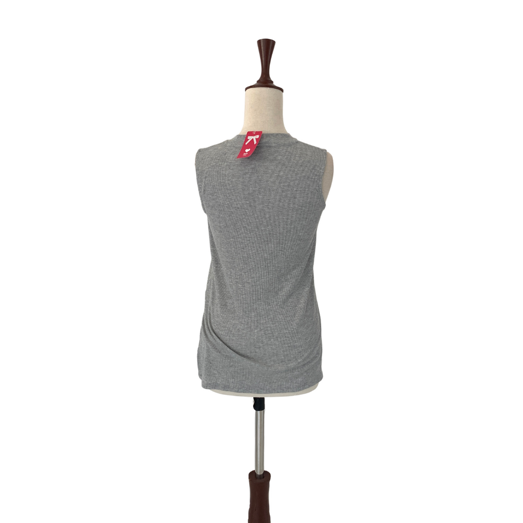 Max Grey Ribbed Sleeveless Tee | Brand New |