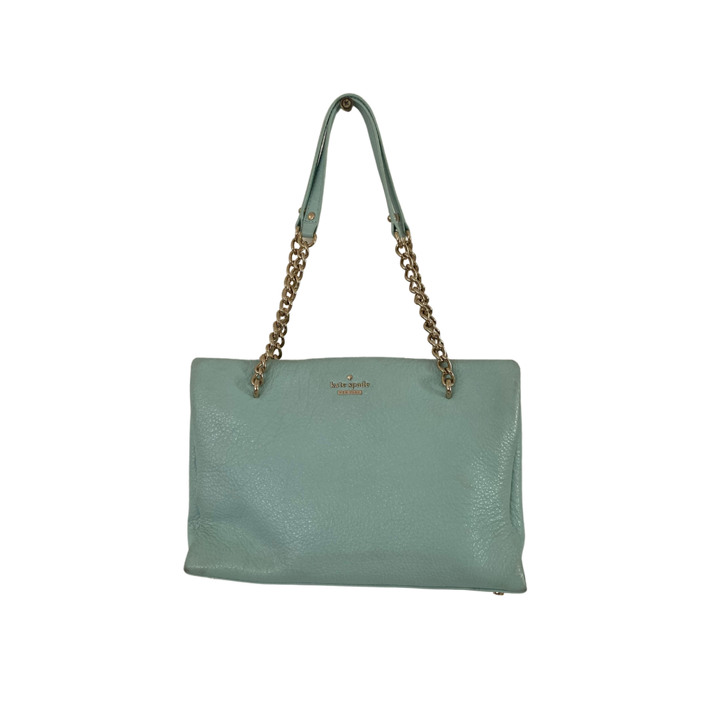 Kate Spade Light Aqua Blue Pebbled Leather Shoulder Bag | Pre Loved |