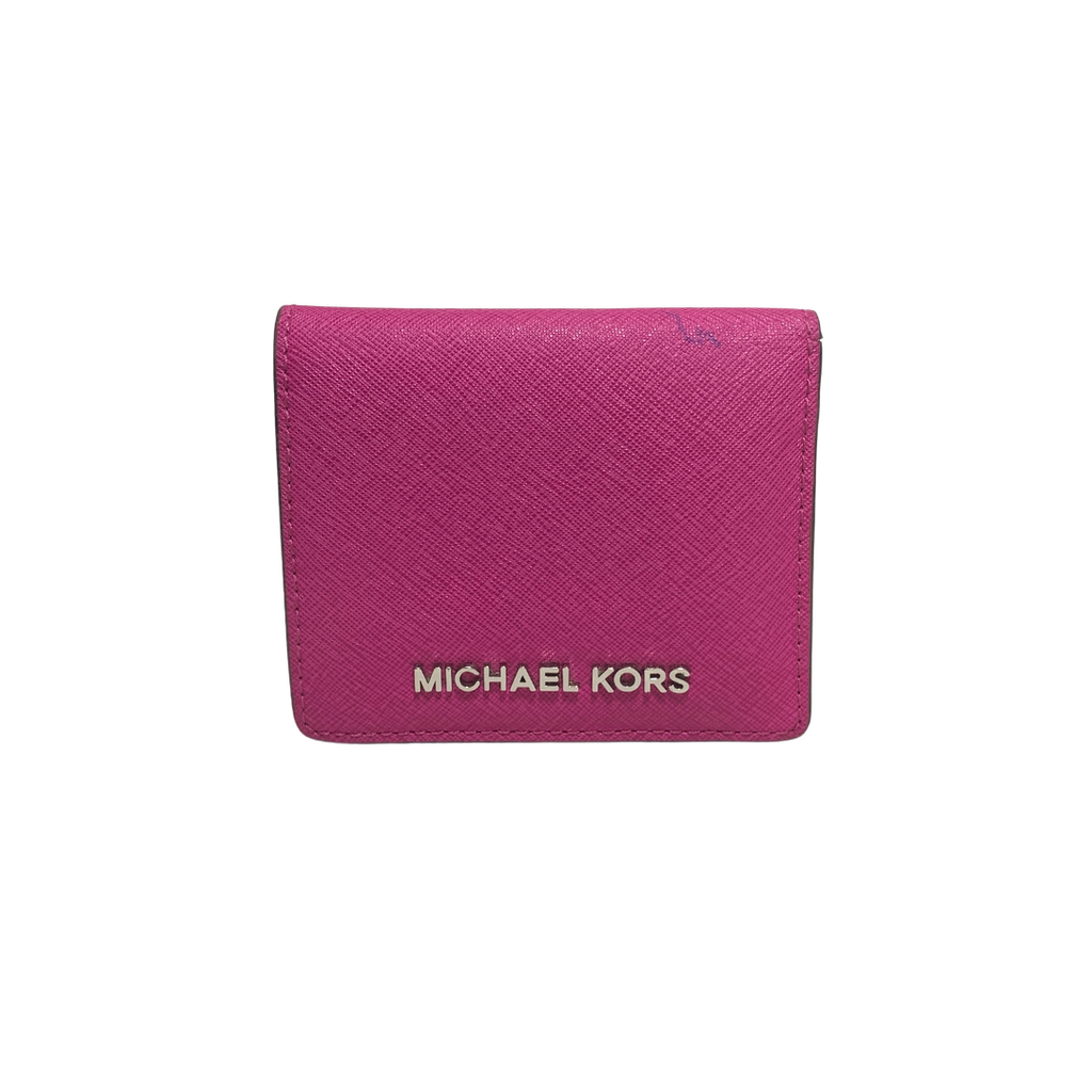 Michael Kors Fuschia Leather Small Flap Wallet | Pre Loved |