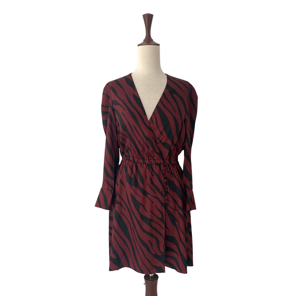 ZARA Rust & Black Zebra Striped Dress | Gently Used |